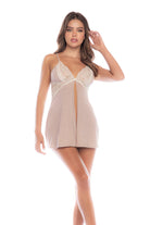 A sexy yet soft silhouette perfect for a night of relaxation. Features eye lash lace, stretch fabric, a front opening, loose silhouette and adjustable straps. 