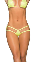 Cage panty, moderate coverage, thong panty, Mapale sexy lingerie, underwear, wet-look, green panty.