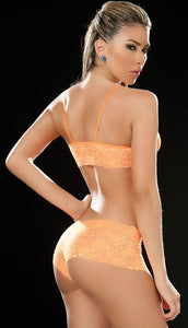 Bra set, Sexy lingerie, Mapale lingerie, Lace two piece set, orange.