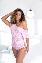 Tie dye sleep romper, pink romper, Mapale loungewear, sexy and comfy lounge, soft feel lounge.